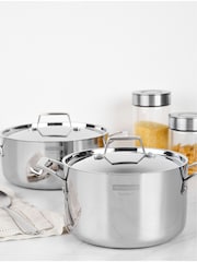 Tramontina Silver Grano 3-Ply Stainless Steel Stock Pot 24cm - Image 1 of 6