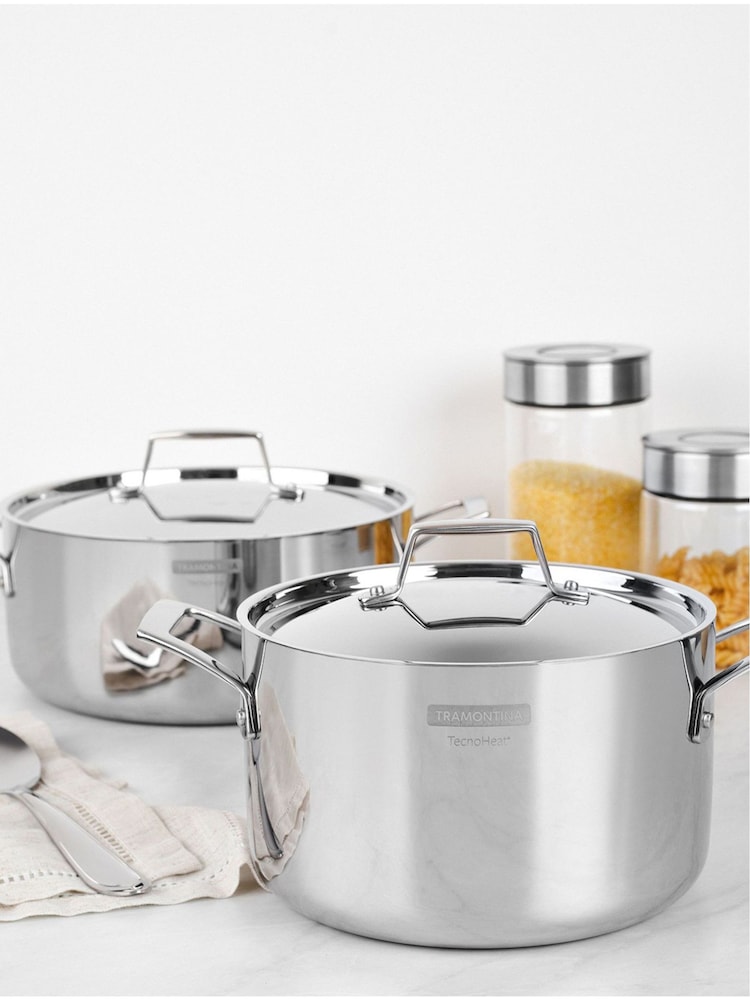 Tramontina Silver Grano 3-Ply Stainless Steel Stock Pot 24cm - Image 1 of 6 Tramontina Silver Grano 3-Ply Stainless Steel Stock Pot 24cm - Image 1 of 6