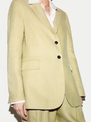 Jigsaw Green Linen Peak Lapel Blazer - Image 3 of 6