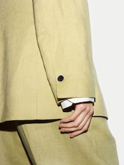 Jigsaw Green Linen Peak Lapel Blazer - Image 4 of 6