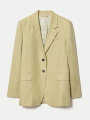 Jigsaw Green Linen Peak Lapel Blazer - Image 6 of 6