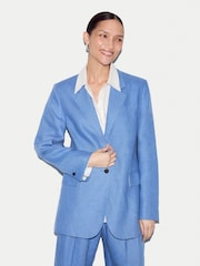 Jigsaw Blue Linen Peak Lapel Blazer - Image 1 of 7