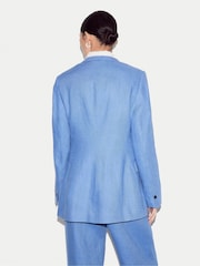 Jigsaw Blue Linen Peak Lapel Blazer - Image 2 of 7