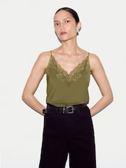 Jigsaw Pickle Green Modal Lace Camisole - Image 1 of 5