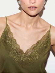 Jigsaw Pickle Green Modal Lace Camisole - Image 2 of 5