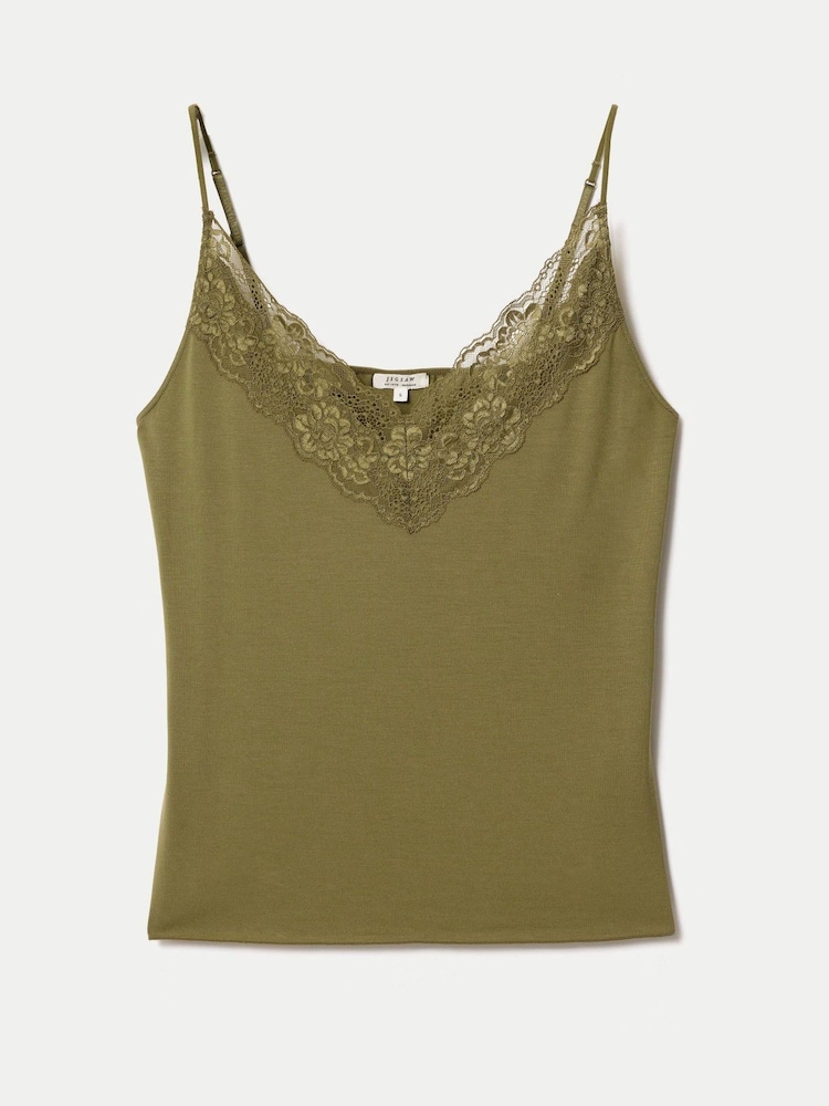 Jigsaw Pickle Green Modal Lace Camisole - Image 5 of 5 Jigsaw Pickle Green Modal Lace Camisole - Image 5 of 5