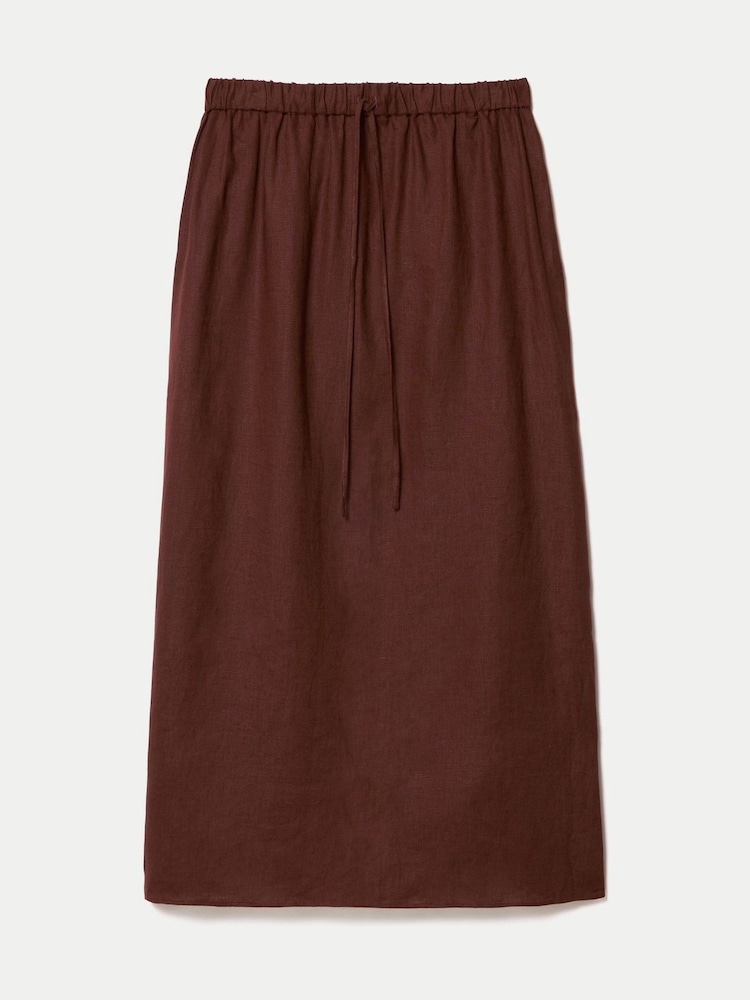 بني - Jigsaw Linen Drawstring Maxi Skirt - Image 7 of 7 بني - Jigsaw Linen Drawstring Maxi Skirt - Image 7 of 7