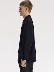 Svart - Fred Perry Half Zip Collared Sweatshirt - Bilde 3 av 5