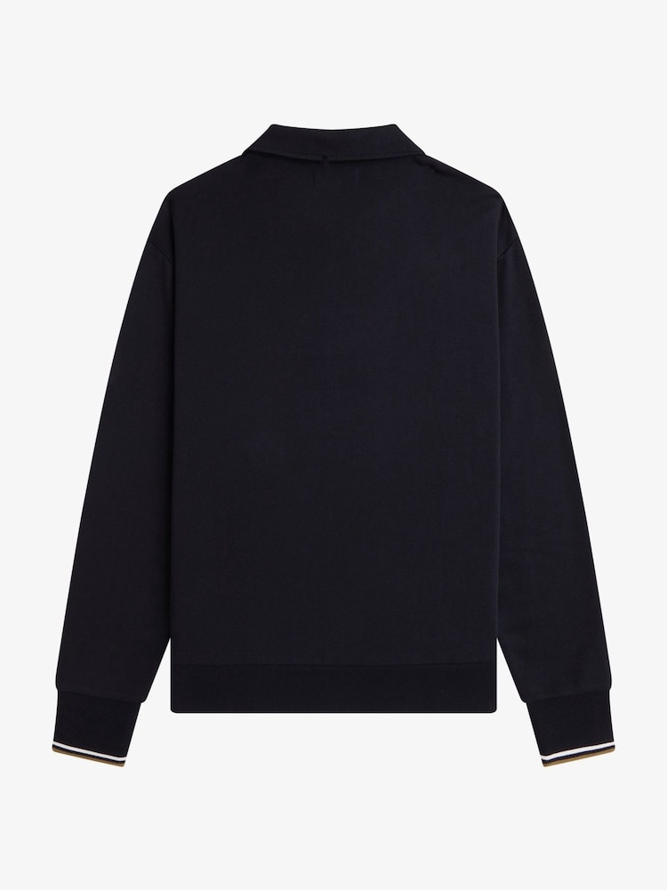 Svart - Fred Perry Half Zip Collared Sweatshirt - Bilde 5 av 5