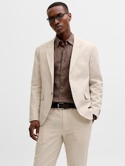 JACK & JONES White Linen Blend Blazer - Image 1 of 5