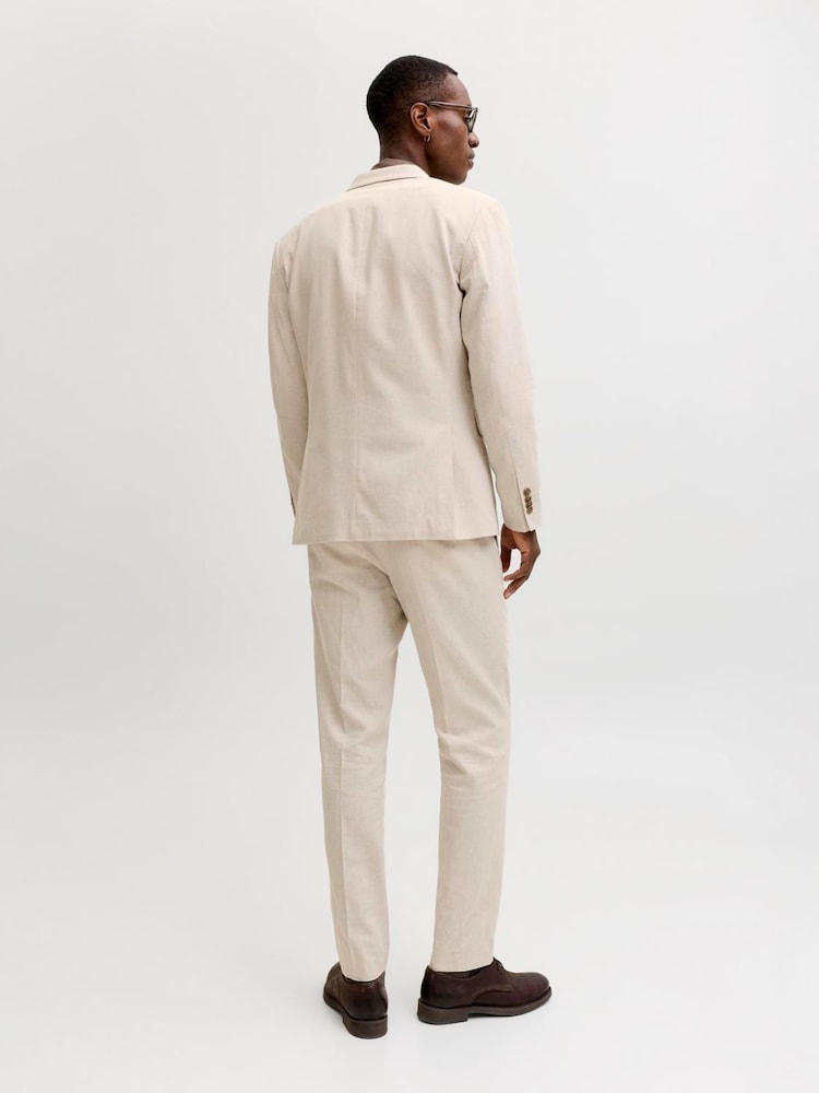 JACK & JONES White Linen Blend Blazer - Image 2 of 5