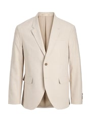 JACK & JONES White Linen Blend Blazer - Image 6 of 7