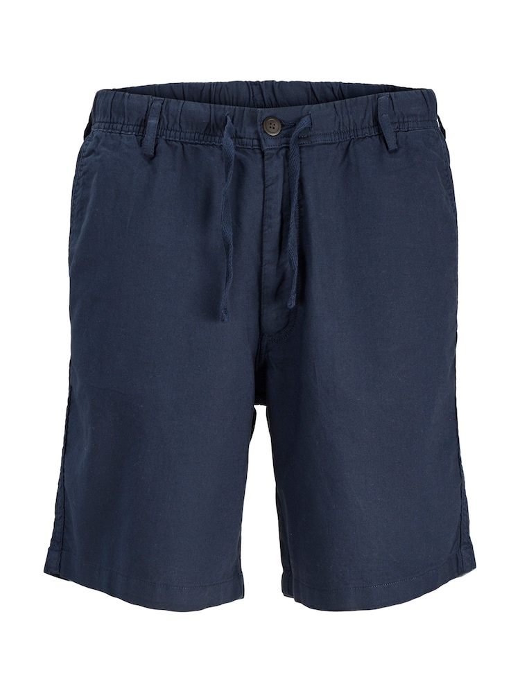 JACK & JONES Blue Relaxed Fit Linen Blend Shorts - Image 1 of 2