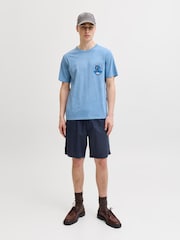 JACK & JONES Blue Relaxed Fit Linen Blend Shorts - Image 4 of 6