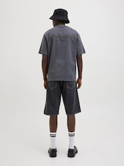 JACK & JONES Black Ron Fit Denim Shorts - Image 3 of 7