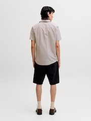 JACK & JONES Brown Linen Blend Short Sleeve Shirt - Image 2 of 7