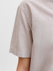 JACK & JONES Brown Linen Blend Short Sleeve Shirt - Image 4 of 7