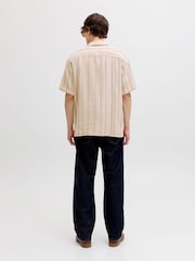 JACK & JONES Grey Woven Striped Resort Shirt - Image 2 of 7