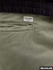 JACK & JONES Green Relaxed Fit Linen Blend Trousers - Image 8 of 8