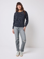 SCAMP & DUDE Blue Jaguar Printed Knitted Jumper - Image 2 of 5