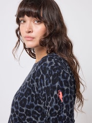 SCAMP & DUDE Blue Jaguar Printed Knitted Jumper - Image 3 of 5