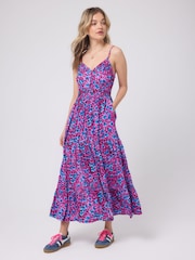 SCAMP & DUDE Paradise Cheetah Pintuck Midi Sundress - Image 1 of 5