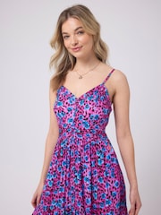 SCAMP & DUDE Paradise Cheetah Pintuck Midi Sundress - Image 2 of 5