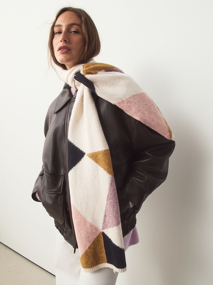 Basic Chinese Patterns Buy Cream/Pink Abstract Pattern Midweight Scarf from Next United Arab ...