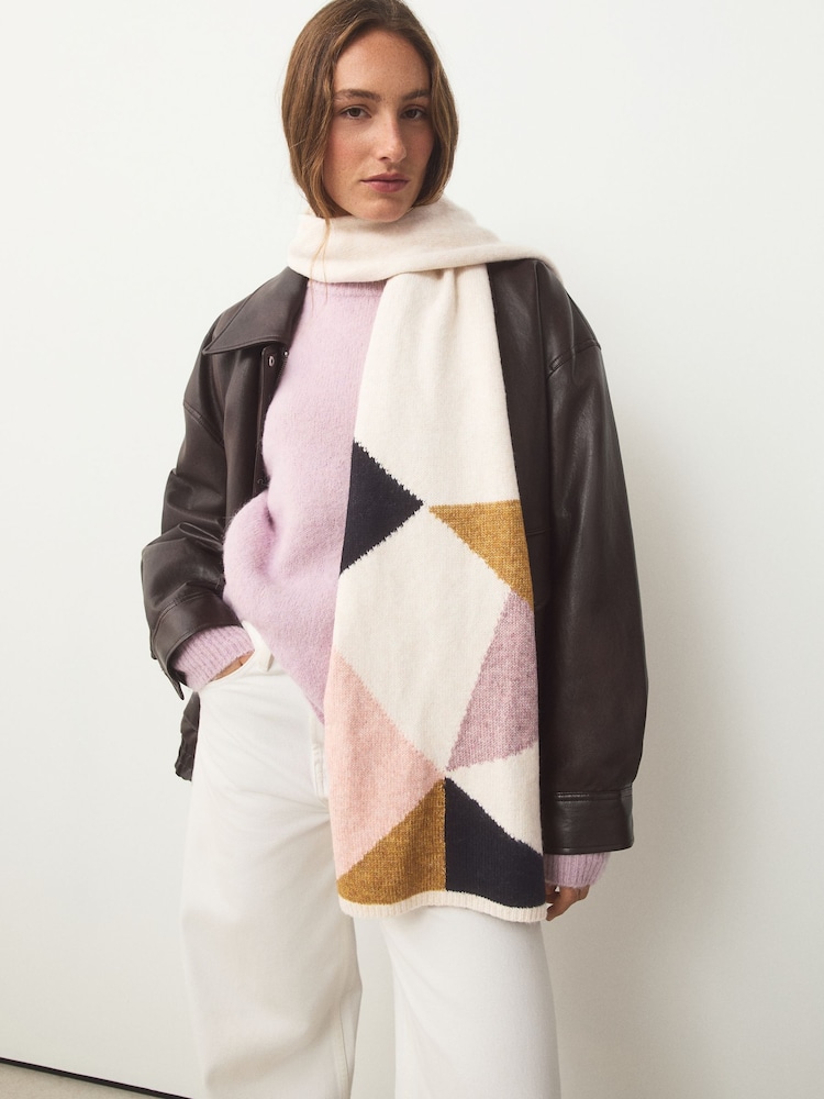 Basic Chinese Patterns Buy Cream/Pink Abstract Pattern Midweight Scarf from Next United Arab ...