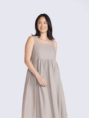 Animal Brown Linen Midi Dress - Image 3 of 4