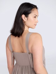 Animal Brown Linen Midi Dress - Image 4 of 4