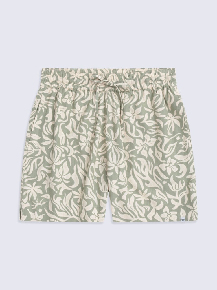 Animal Green Nova Linen Shorts - Image 1 of 4 Animal Green Nova Linen Shorts - Image 1 of 4