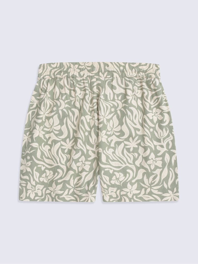 Animal Green Nova Linen Shorts - Image 2 of 4 Animal Green Nova Linen Shorts - Image 2 of 4