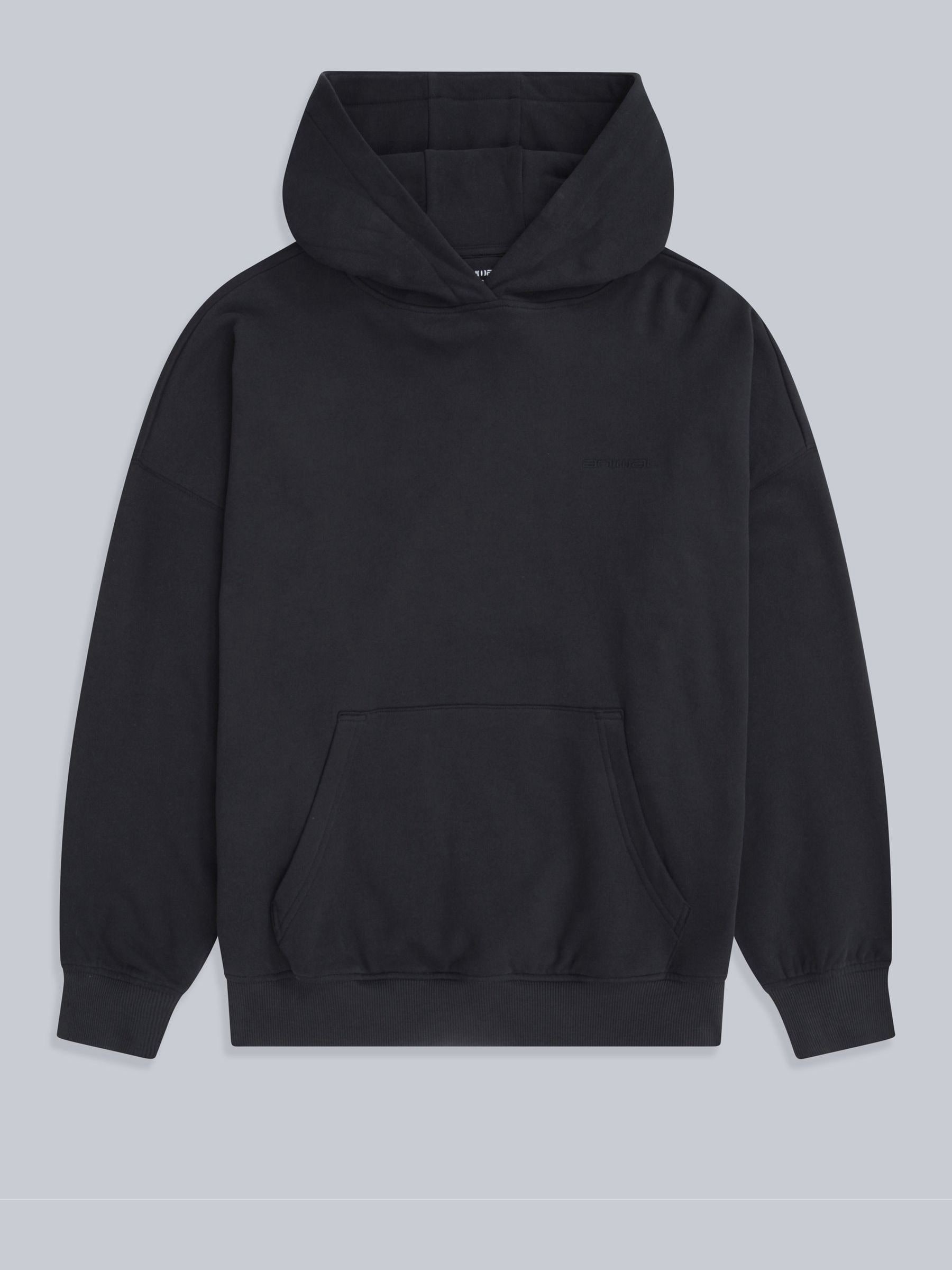 Animal Women's Jet Black 'Idol' Soft 100% Cotton Casual Logo Comfortable Drop Shoulder Hoodie In | Size: Xl - Image 3