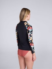 Patterned Black - Animal Lillie Printed Panel Quick Drying Rash Vest - Bild 3 von 9