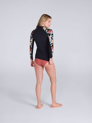 Patterned Black - Animal Lillie Printed Panel Quick Drying Rash Vest - Bild 4 von 9