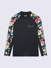 Patterned Black - Animal Lillie Printed Panel Quick Drying Rash Vest - Bild 5 von 9