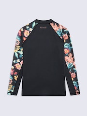 Patterned Black - Animal Lillie Printed Panel Quick Drying Rash Vest - Bild 6 von 9