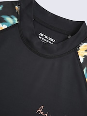 Patterned Black - Animal Lillie Printed Panel Quick Drying Rash Vest - Bild 7 von 9