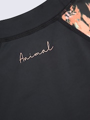 Patterned Black - Animal Lillie Printed Panel Quick Drying Rash Vest - Bild 9 von 9