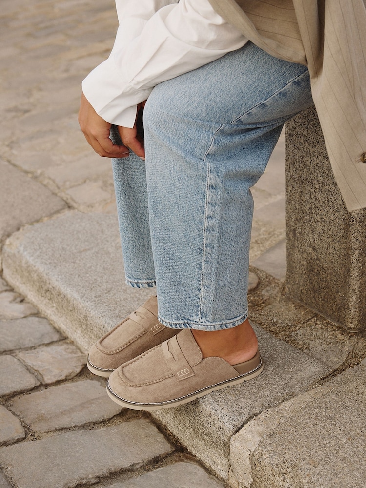 Beige Suede - Linzi Invested Mule Loafers - Image 1 of 6
