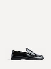 Linzi Black Patent Belmont Ruched Loafers - Image 3 of 6