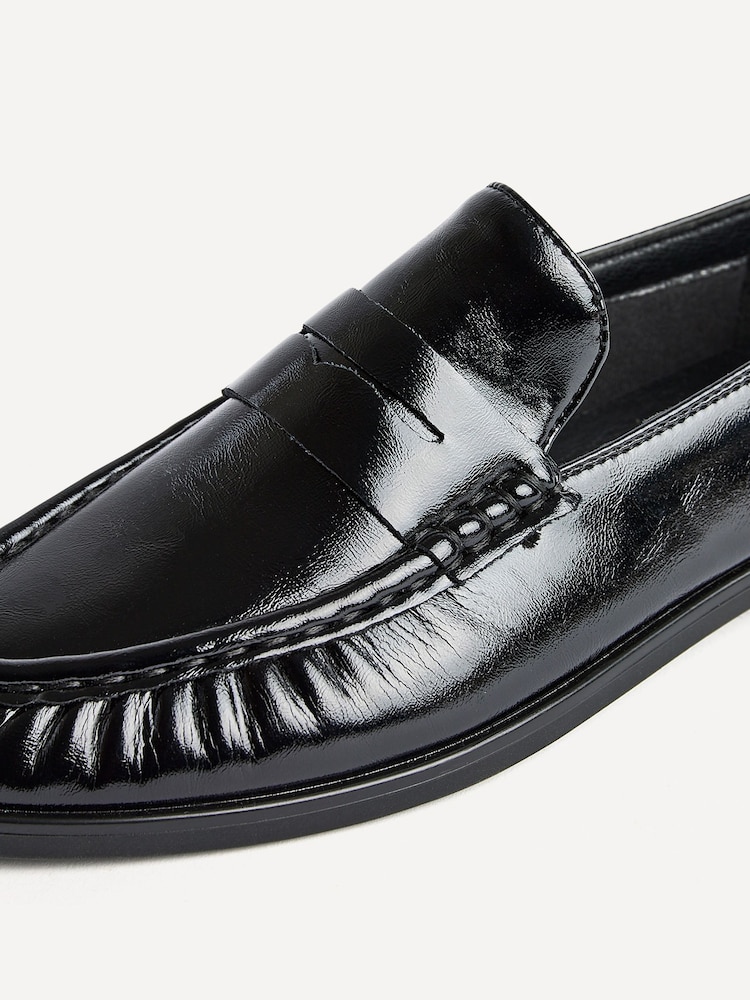 Linzi Black Patent Belmont Ruched Loafers - Image 6 of 6 Linzi Black Patent Belmont Ruched Loafers - Image 6 of 6