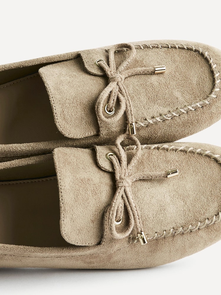 Linzi Taupe Suede Relevant Boat Style Loafers - Image 6 of 6 Linzi Taupe Suede Relevant Boat Style Loafers - Image 6 of 6
