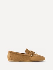 Linzi Tan Suede Relevant Boat Style Loafers - Image 2 of 5