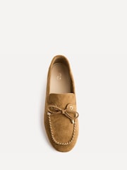 Linzi Tan Suede Relevant Boat Style Loafers - Image 4 of 5
