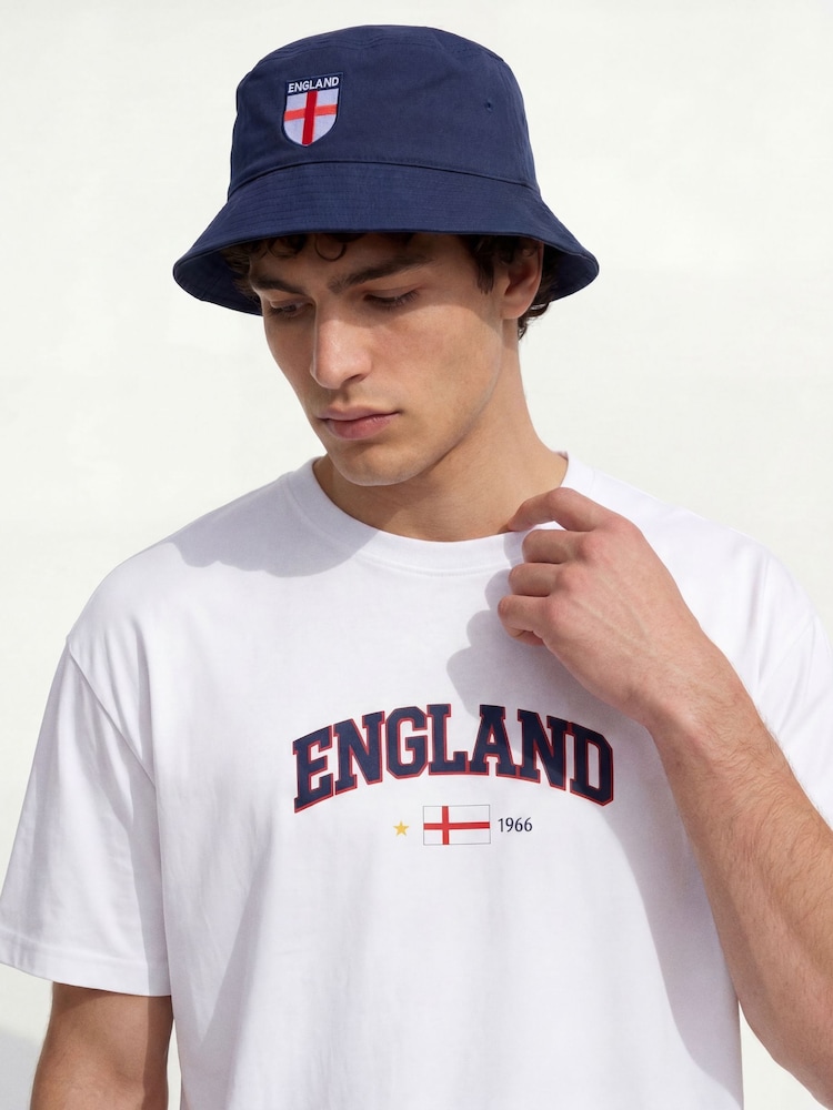 JACK & JONES White England World Cup Football T-Shirt - Image 2 of 3 JACK & JONES White England World Cup Football T-Shirt - Image 2 of 3