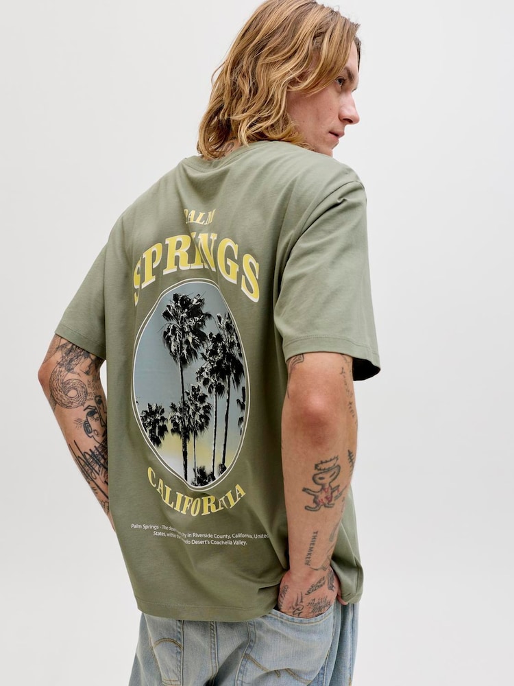 JACK & JONES Grey City Photo Backprint T-Shirt - Image 1 of 5