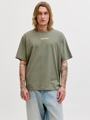 JACK & JONES Grey City Photo Backprint T-Shirt - Image 2 of 5