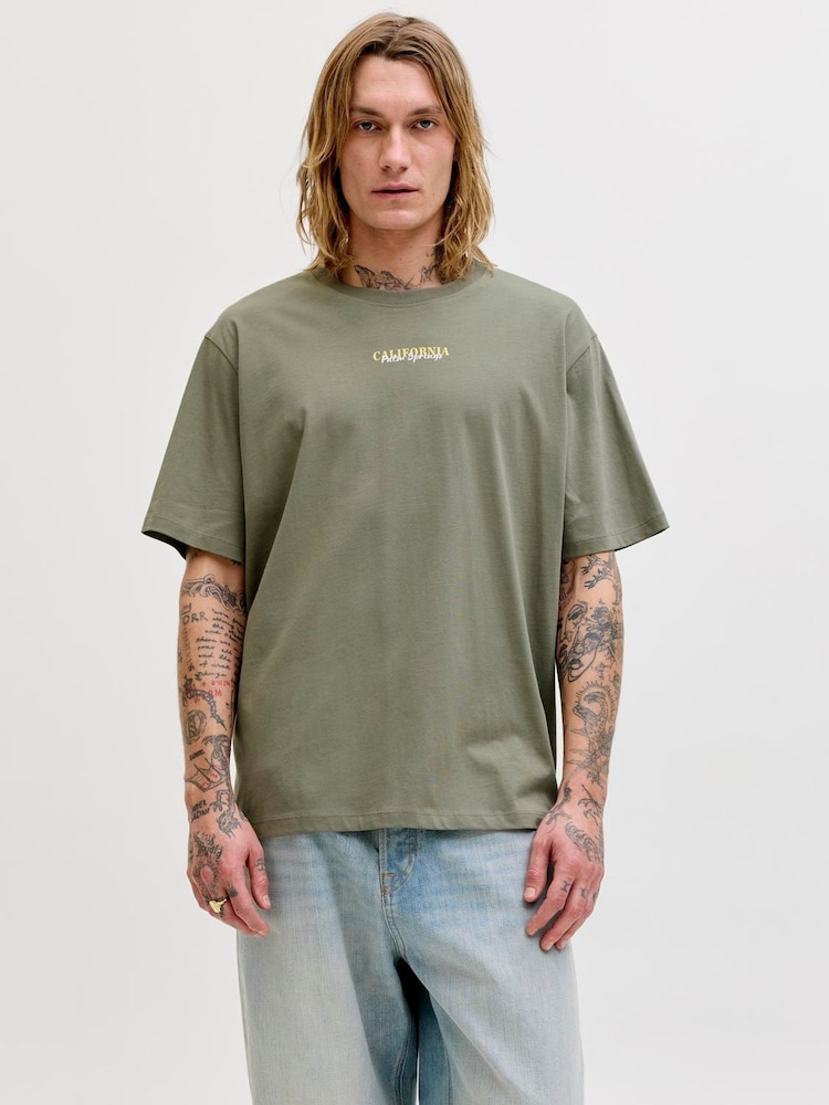 JACK & JONES Grey City Photo Backprint T-Shirt - Image 2 of 5